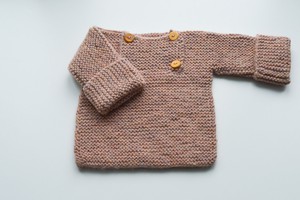 Baby Sweater | Baby Rose | 100% Baby Alpaca Wool | 6-12 Months from Yanantin Alpaca