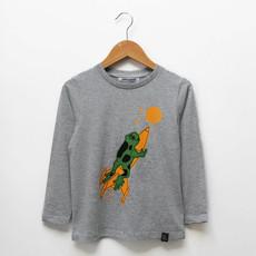 Kids longsleeve t-shirt ‘Frocket’ | Grey melange via zebrasaurus