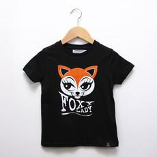 Kids t-shirt ‘Foxy lady’ – Black via zebrasaurus