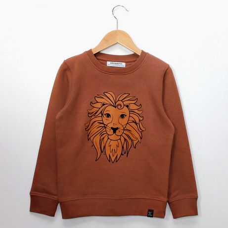 Kinder sweater ‘Oeh Lion’ – Camel from zebrasaurus