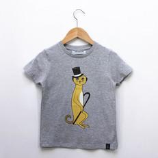 Kids t-shirt ‘Stok-staartje’ – Grey melange via zebrasaurus