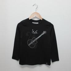 Kids longsleeve t-shirt ‘Django is worth the cat’ – Black via zebrasaurus