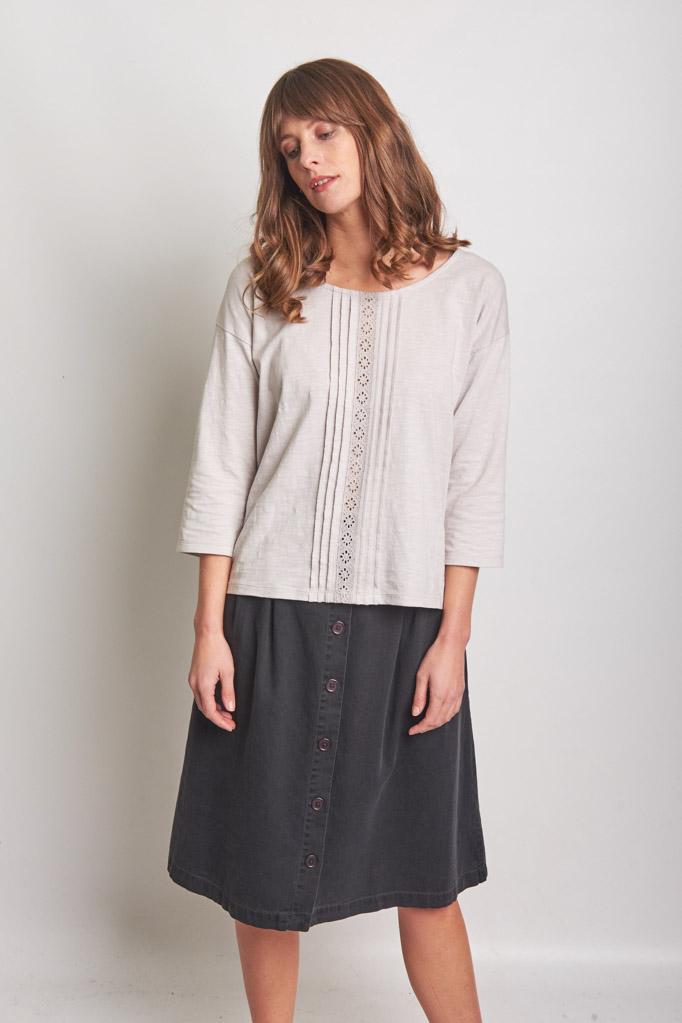 Petra Buttoned Through Denim Skirt from BIBICO Petra Buttoned Through Denim Skirt from BIBICO
