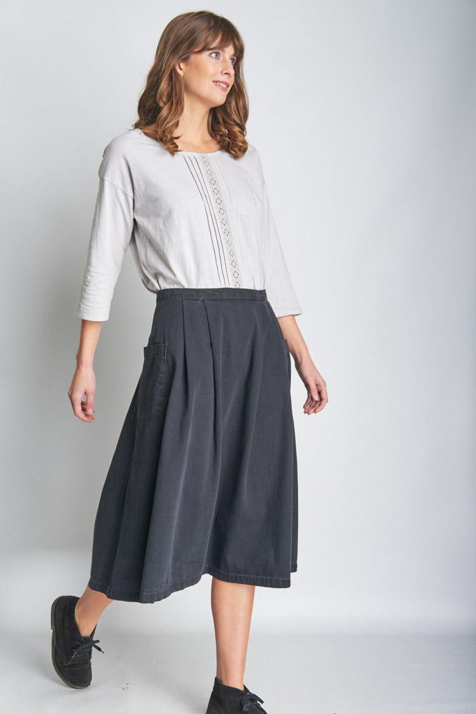 Katie Midi Denim Skirt from BIBICO Katie Midi Denim Skirt from BIBICO