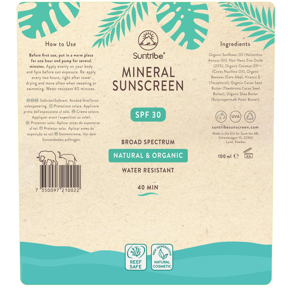 Suntribe Body / Face Natural Sunscreen – SPF 30 – 100ml from Boochen Ocean Lovers Suntribe Body / Face Natural Sunscreen – SPF 30 – 100ml from Boochen Ocean Lovers