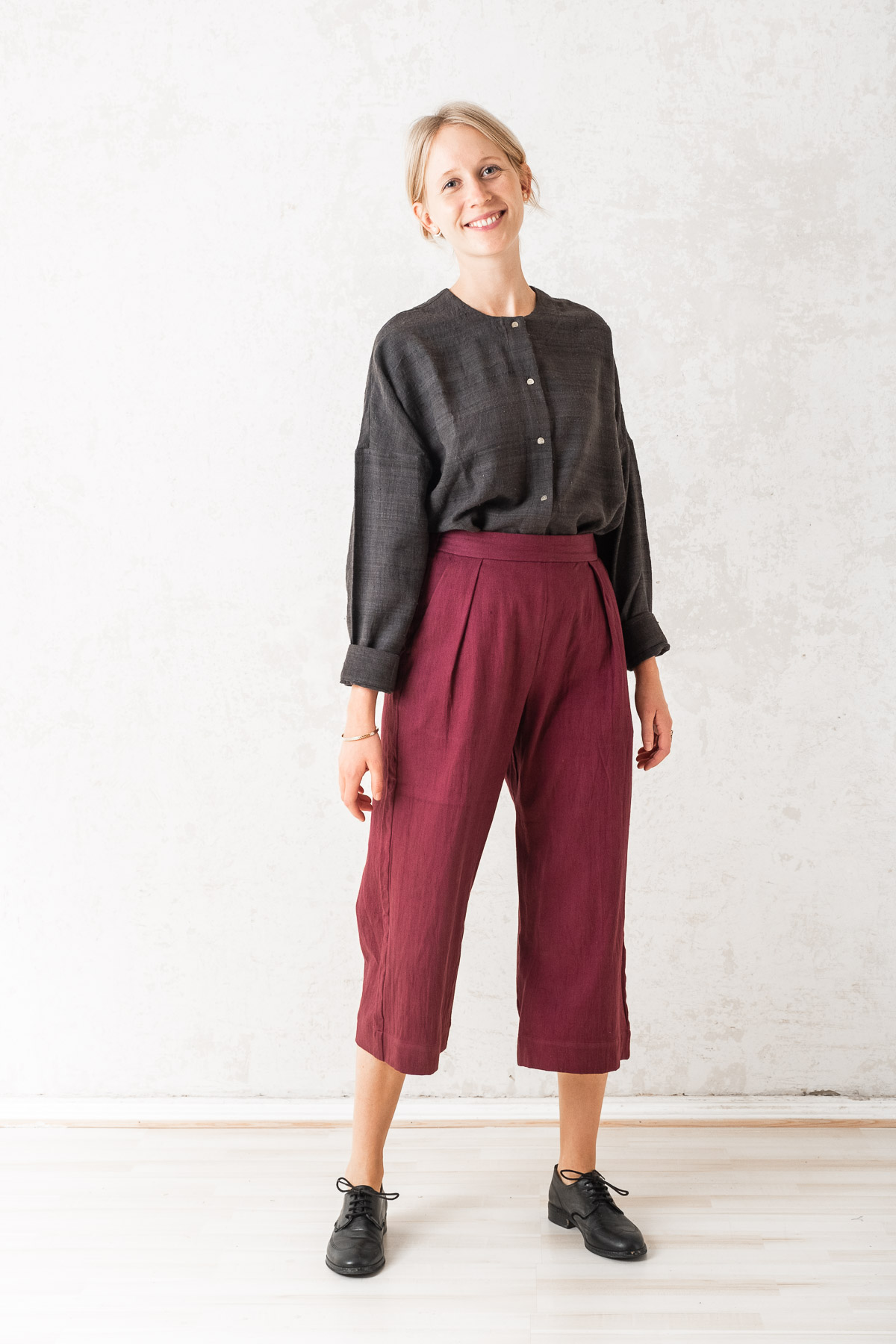 Culotte Chetana Burgunder from Jyoti - Fair Works Culotte Chetana Burgunder from Jyoti - Fair Works