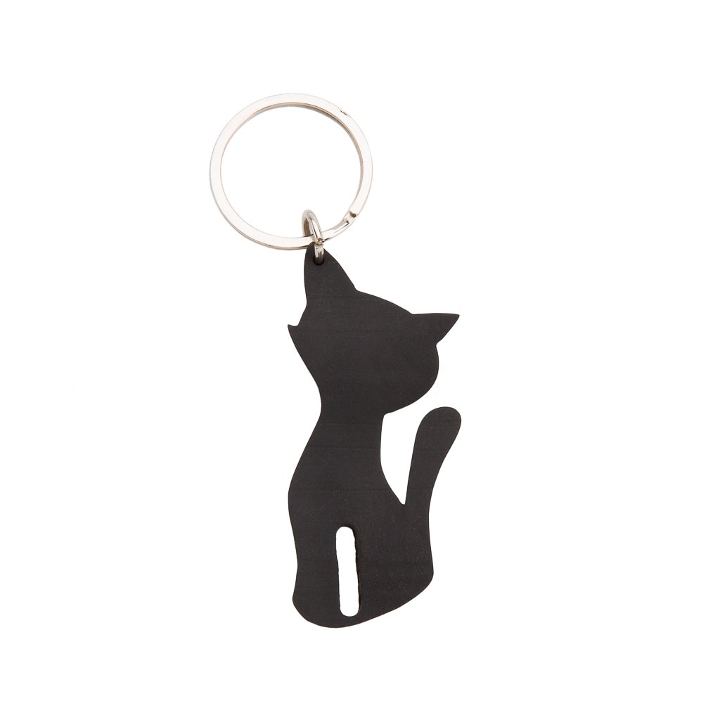 Smokey Recycled Rubber Cat Vegan Keyring from Paguro Upcycle Smokey Recycled Rubber Cat Vegan Keyring from Paguro Upcycle