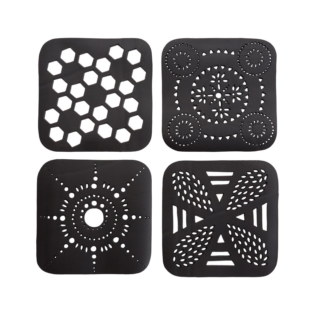 Square Handcrafted Recycled Rubber Coaster - A set of 2 or 4 from Paguro Upcycle Square Handcrafted Recycled Rubber Coaster - A set of 2 or 4 from Paguro Upcycle