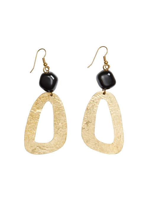 Bead and Shape Earrings in Brass from People Tree Bead and Shape Earrings in Brass from People Tree
