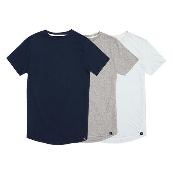 3 x : Blue + Grey+ Lightblue organic cotton T-shirt from The Driftwood Tales 3 x : Blue + Grey+ Lightblue organic cotton T-shirt from The Driftwood Tales