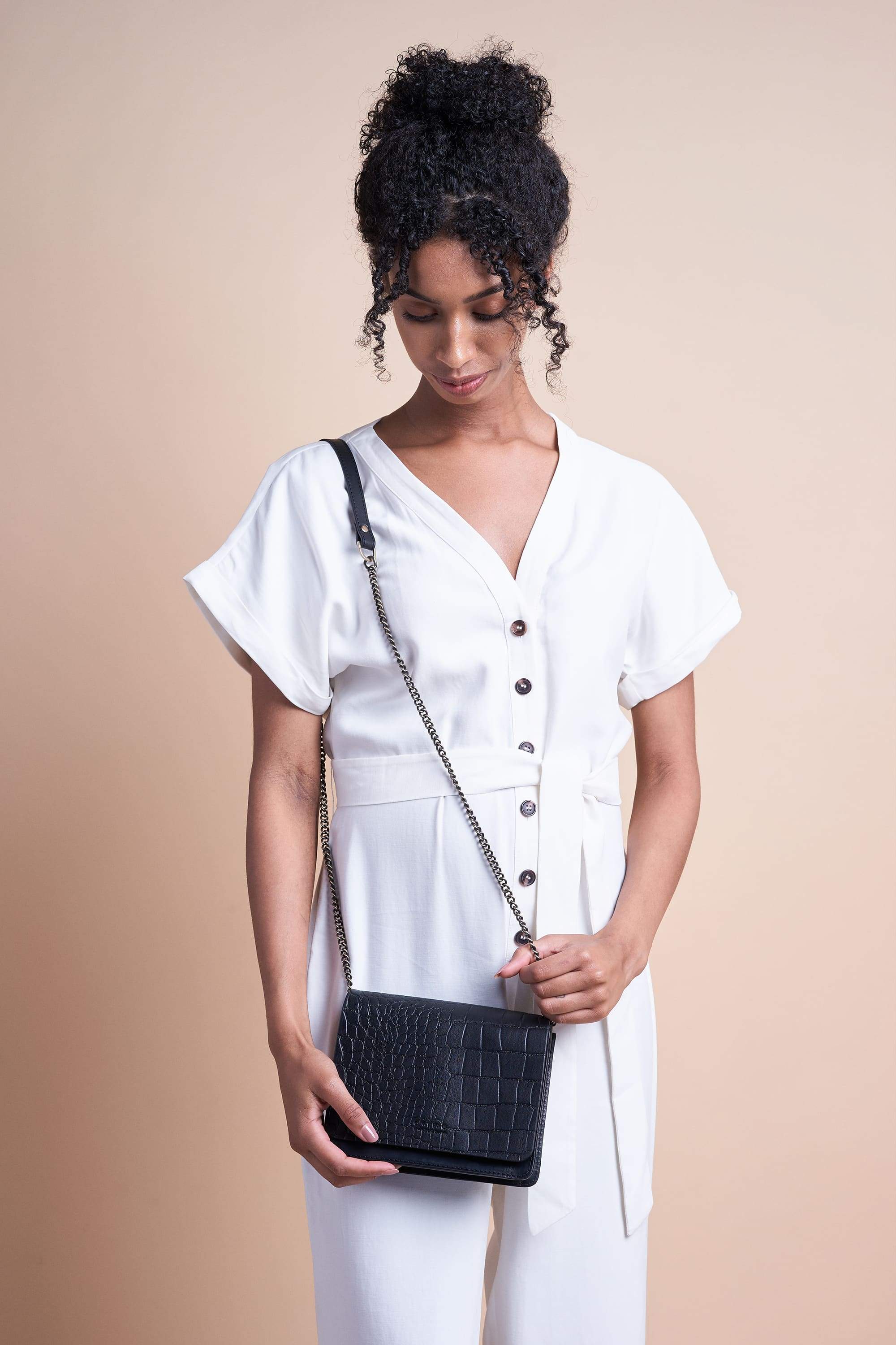 Audrey mini - classic black - croco from thegreenlabels Audrey mini - classic black - croco from thegreenlabels