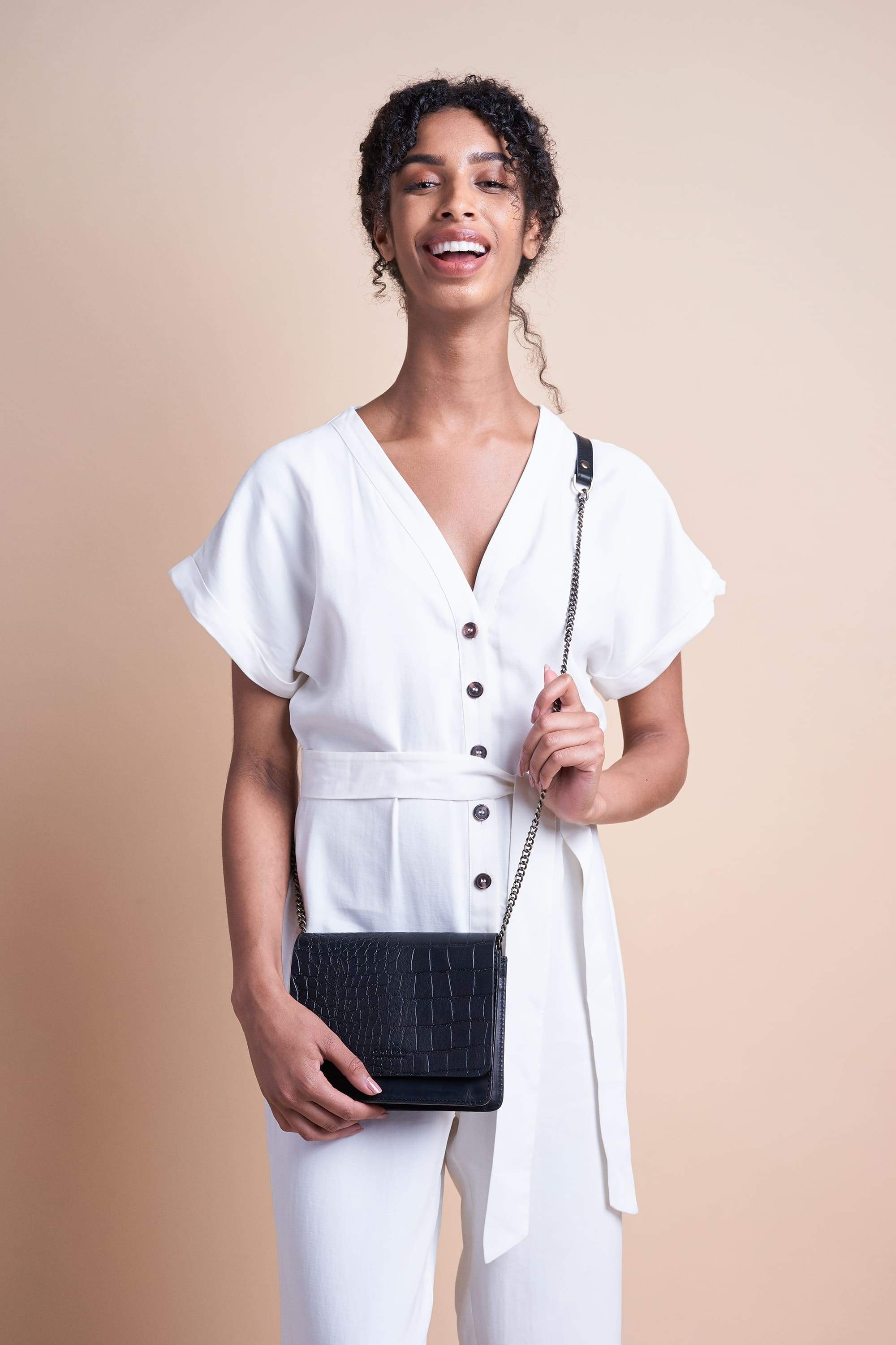 Audrey mini - classic black - croco from thegreenlabels Audrey mini - classic black - croco from thegreenlabels